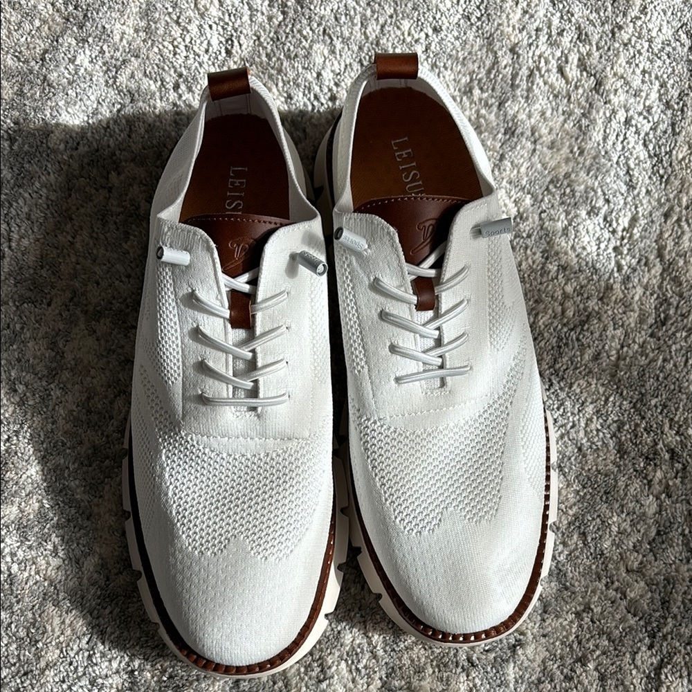 White Low-Top Lace-Up Sneakers